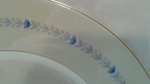 A close up of the bottom edge of a plate