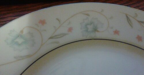 A close up of the side of a plate