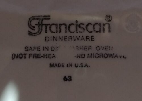 A close up of the label on a plate