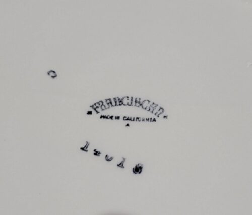 A close up of the lettering on a plate