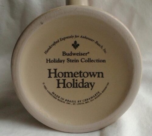 A white bowl with the words hometown holiday on it.