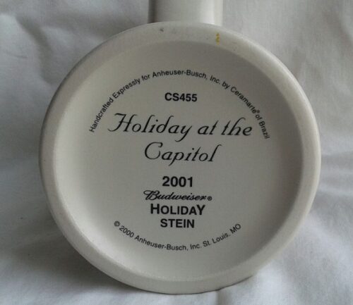 A white plate with the words " holiday at the capitol ".