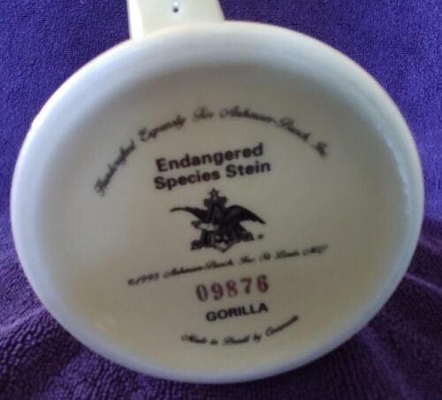 A white bowl with the endangered species stain on it.