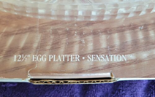 A close up of the front cover of an egg platter