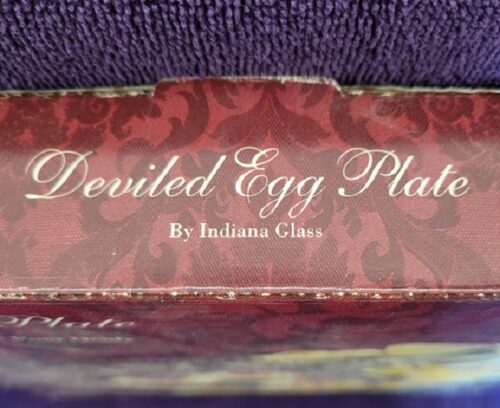 A close up of the label on an egg plate