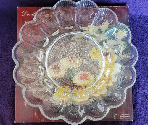 A glass plate with flowers on it