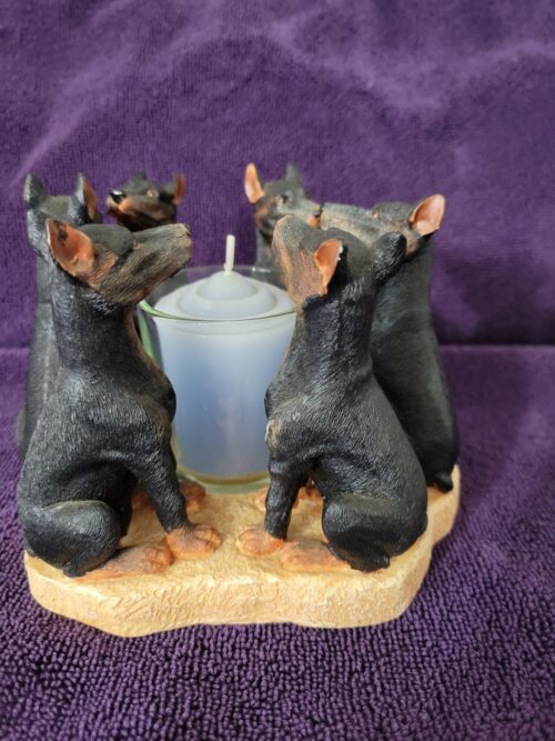 True Friends "DOBERMAN PINSCHER" Circle Votive Candle Holder